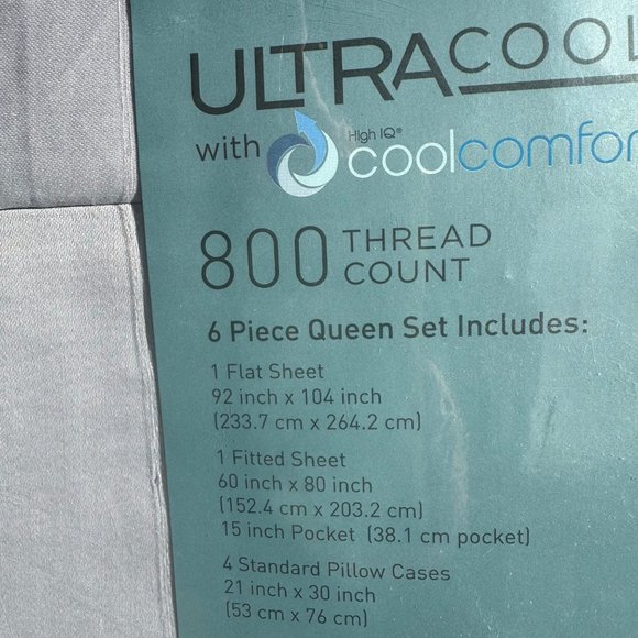 ULTRACOOL Coolcomfort Queen Sheet Set Blue - Picture 2 of 9